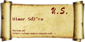 Ulmer Sára névjegykártya